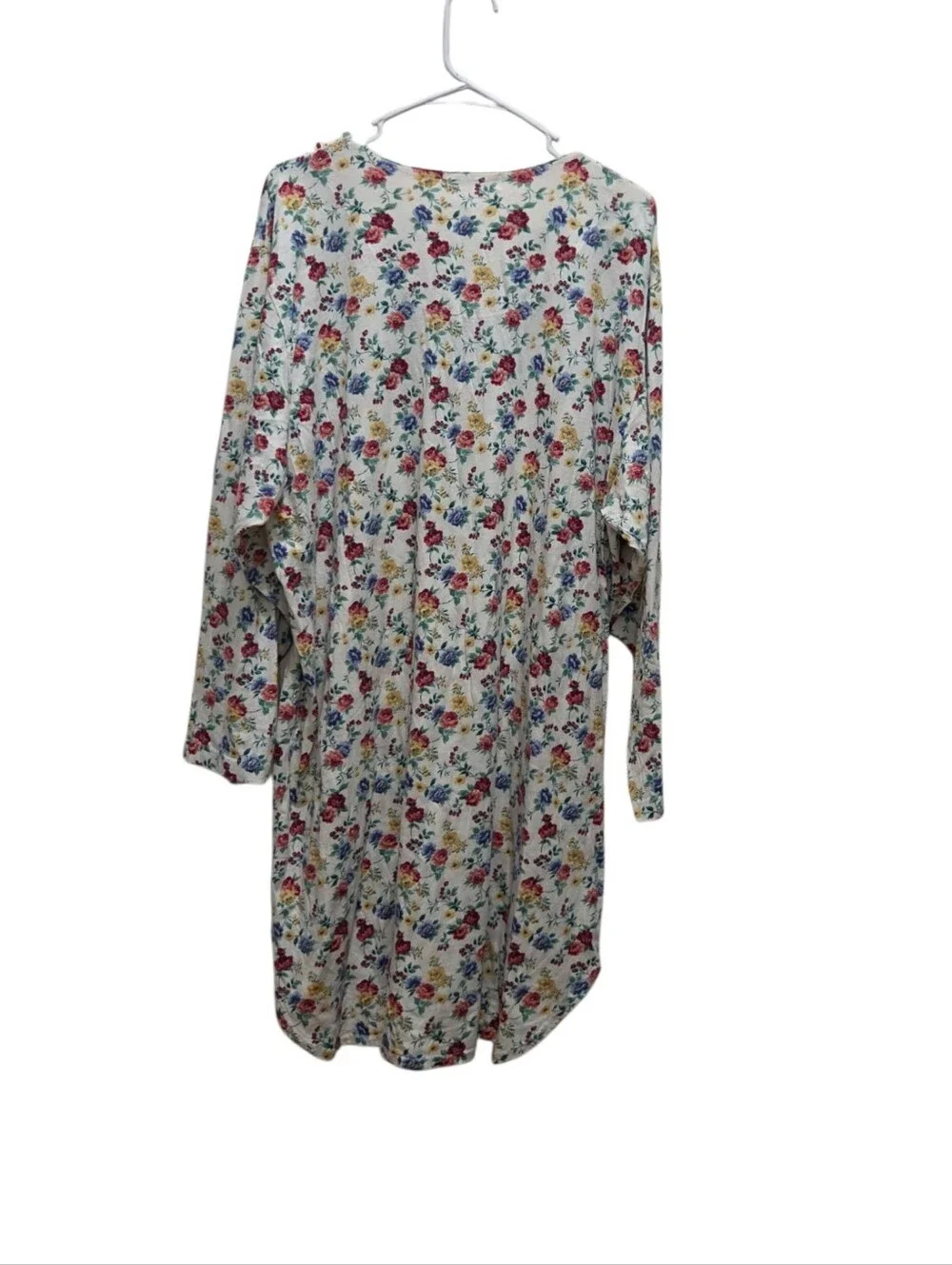 Vintage Komar Nightgown 2X 22/24 Floral Cotton Cottagecore Long Sleeve Granny